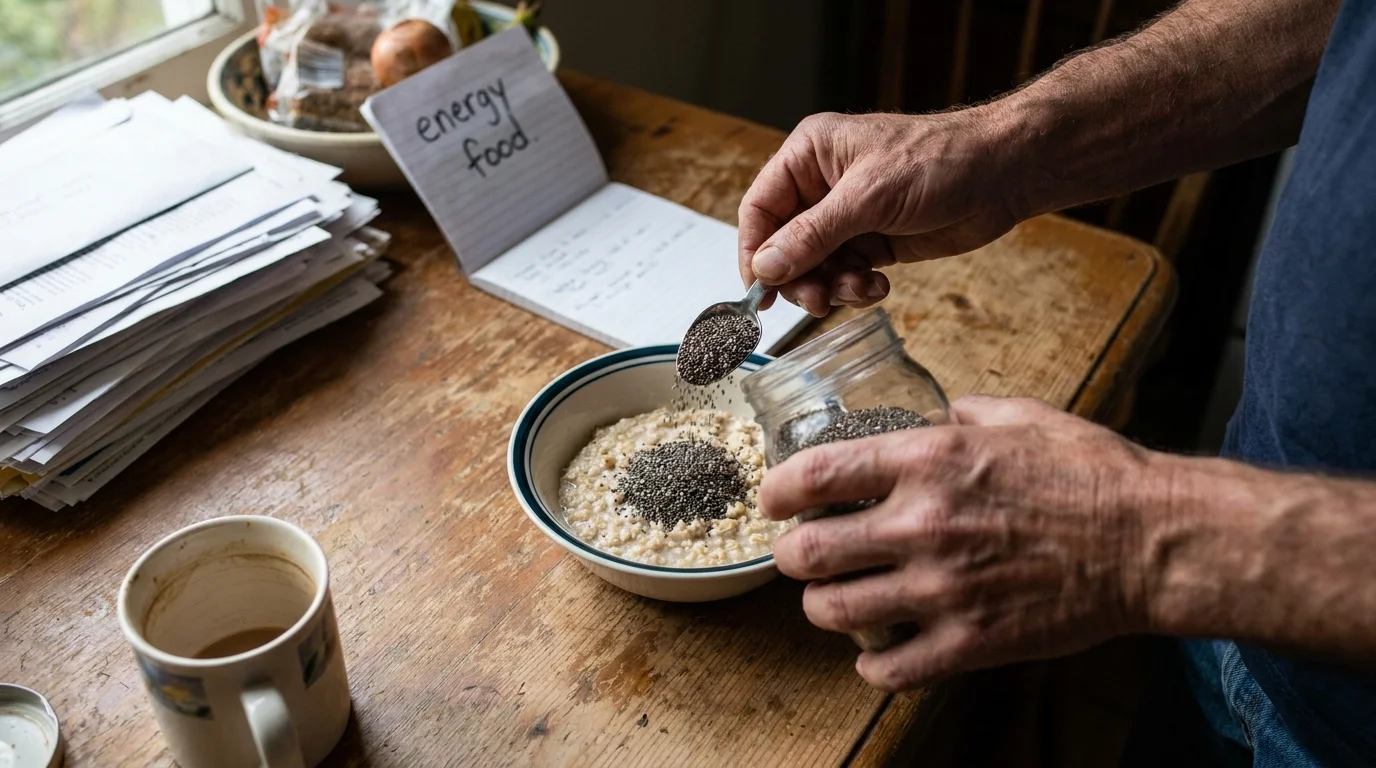 Editorial photograph illustrating: 3. Chia Seeds